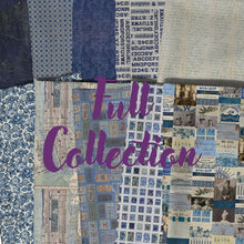 Load image into Gallery viewer, Collage in Indigo from Palette Indigo by Tim Holtz for Freespirit, PWTH290.Indigo