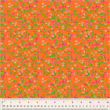 Load image into Gallery viewer, PRE-ORDER, Mousy Floral in Tangerine, By Hand Collection by Heather Ross for Windham
