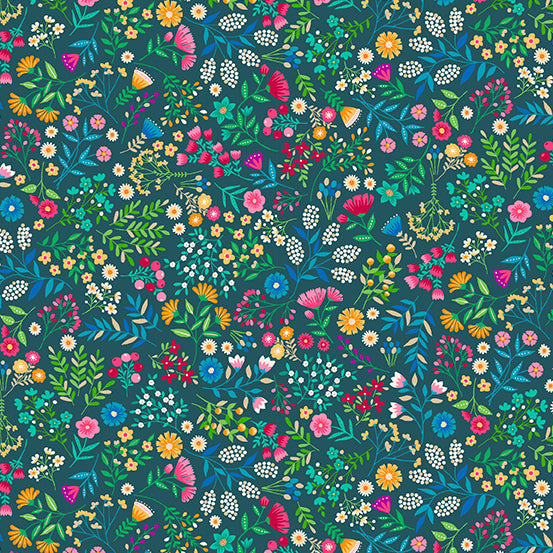Floral in Teal