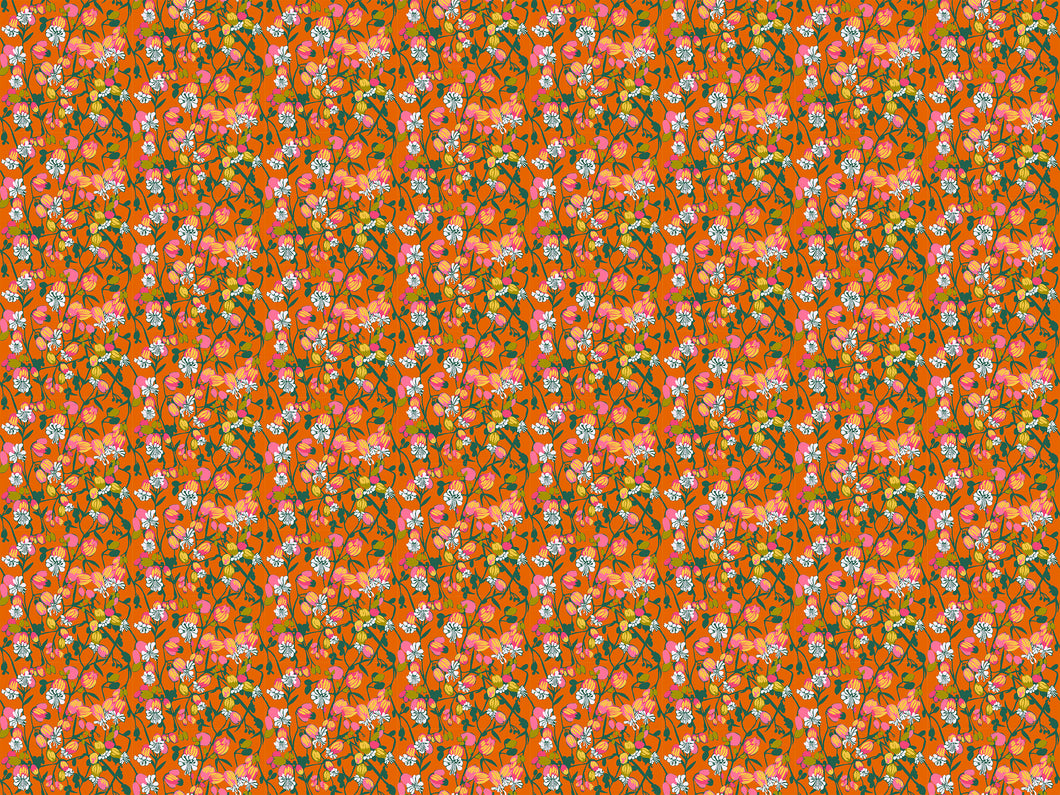 Silene in Tangerine by Anna Maria from Jumpstart Collection, Northcott, AMT127-59L, Anna Maria Textiles