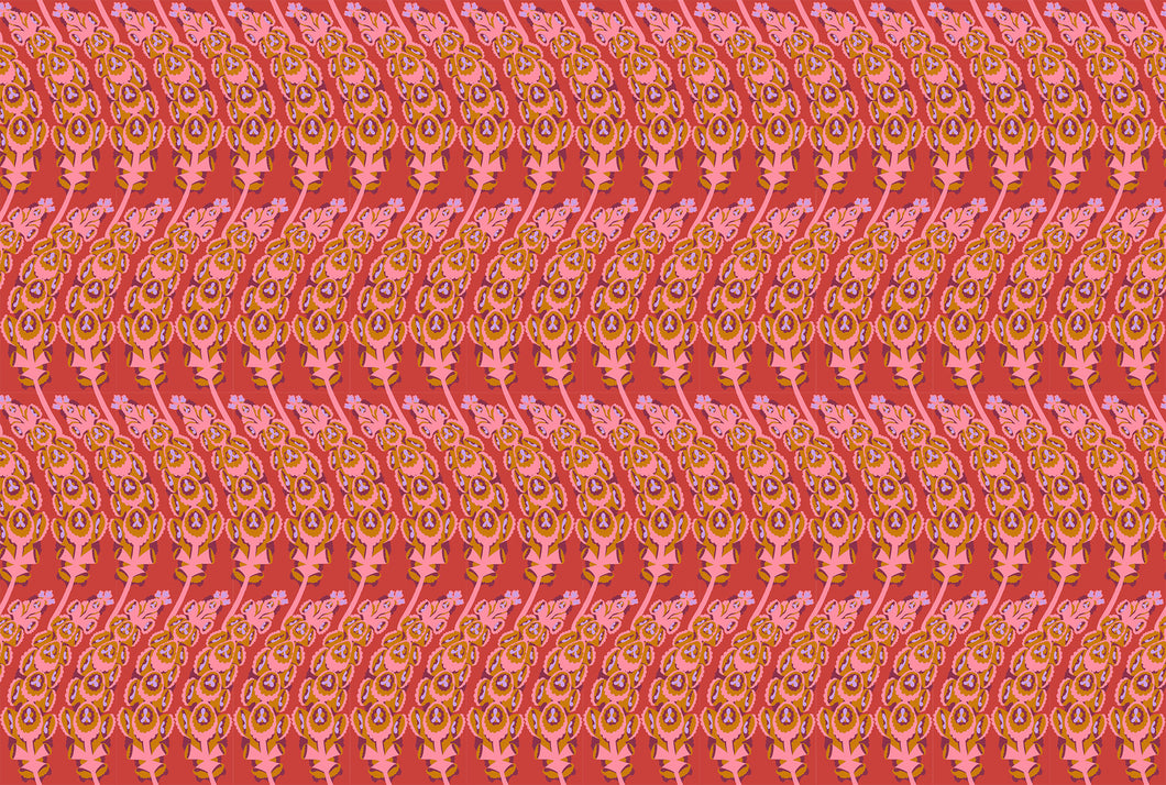 Bells of Ireland in Coral by Anna Maria from Jumpstart Collection, Northcott, AMT133-38V, Anna Maria Textiles
