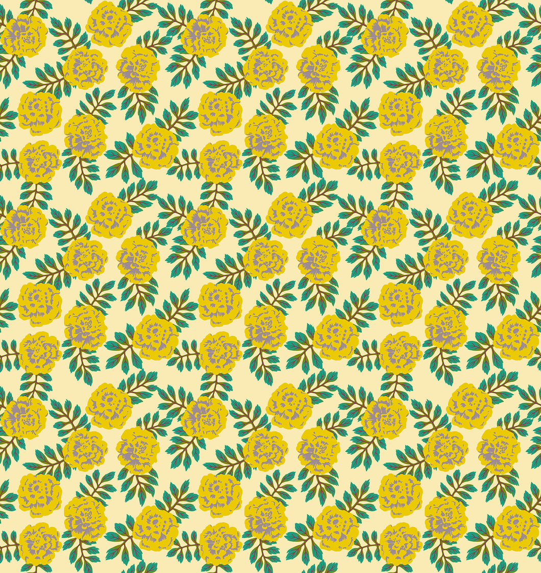 Pre-Order, Carnation in Golden by Anna Maria from Yesterday Collection, Northcott, AMT155-52V