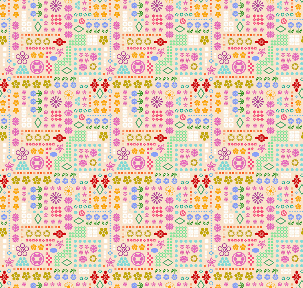 Pre-Order, High Score in Cream by Anna Maria from Yesterday Collection, Northcott, AMT160-31C