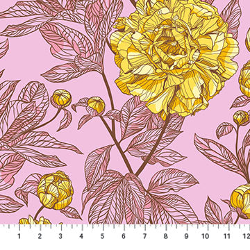 Pre-Order Indelible BAMT1003-84 Wide Backing Peony Anna Maria Textiles