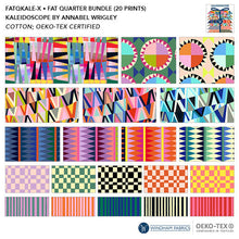 Load image into Gallery viewer, Pre-Order Kaleidoscope Checker in Glow/Limeade by Annabel Wrigley, Windham Fabrics, 54120D-13
