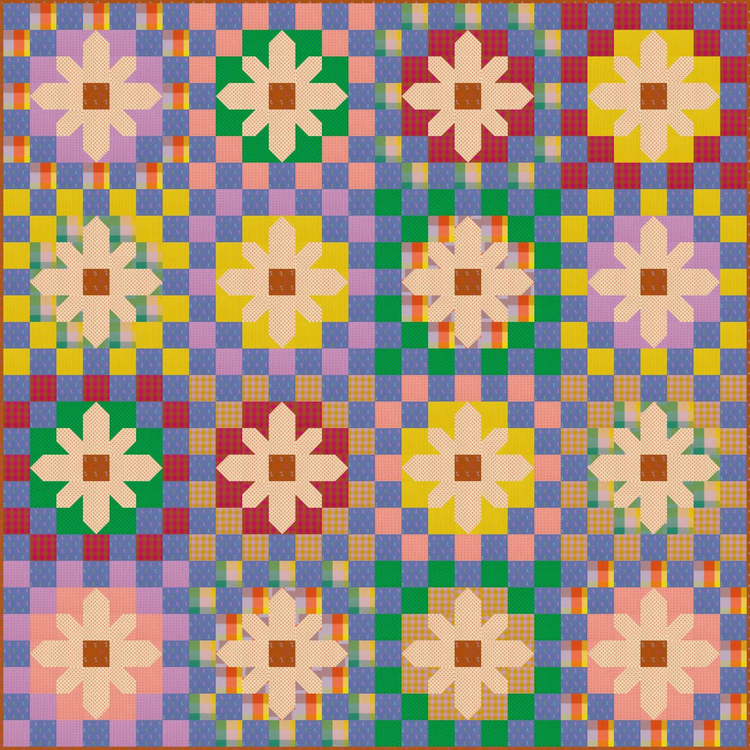Pre-Order, Retro Crochet Quilt Kit featuring Garden Variety