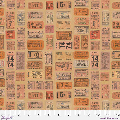 Pre-Order Orange - Tickets from Palette Orange by Tim Holtz for Freespirit