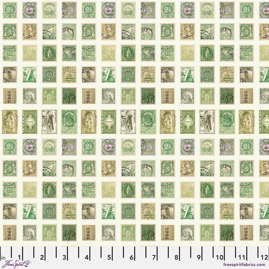 Stamps in Green from Eclectic Palette Green by Time Holtz for Freespirit, PWTH261.Green
