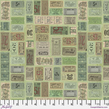 Load image into Gallery viewer, Tickets in Green from Eclectic Palette Green by Time Holtz for Freespirit, PWTH262.Green

