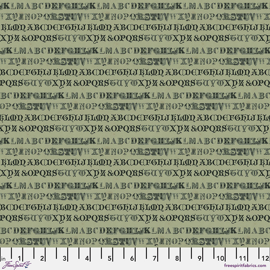 Typography in Green from Eclectic Palette Green by Time Holtz for Freespirit, PWTH264.Green