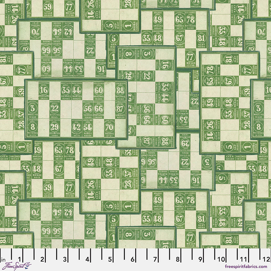 Numbers in Green from Eclectic Palette Green by Time Holtz for Freespirit, PWTH266.Green