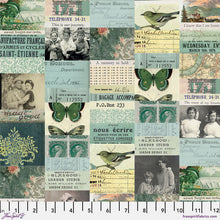Load image into Gallery viewer, Collage in Teal from Eclectic Palette Teal by Tim Holtz for Freespirit, PWTH270.Teal
