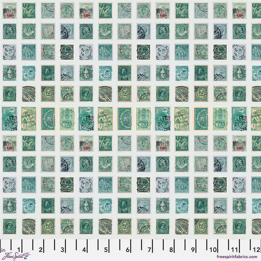 Stamps in Teal from Palette Teal by Tim Holtz for Freespirit, PWTH271.Teal