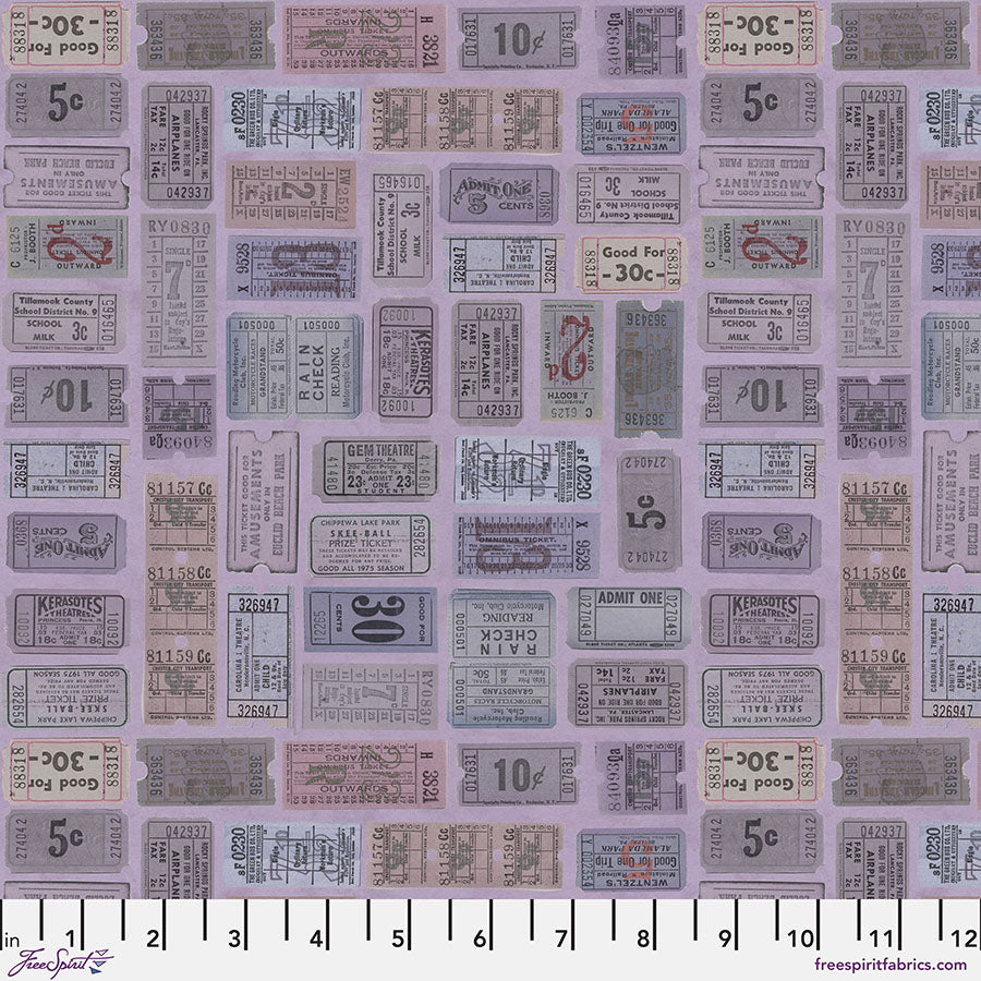 Tickets in Purple from Palette Purple by Tim Holtz for Freespirit