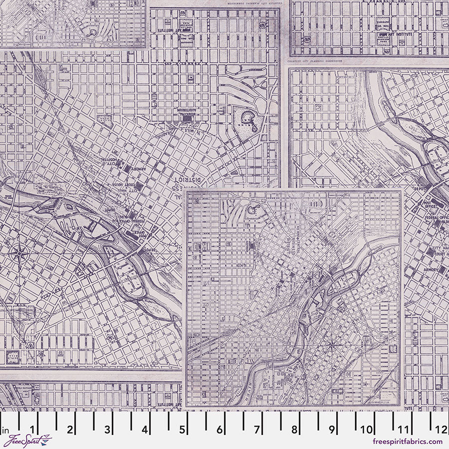 Map in Purple from Palette Purple by Tim Holtz for Freespirit