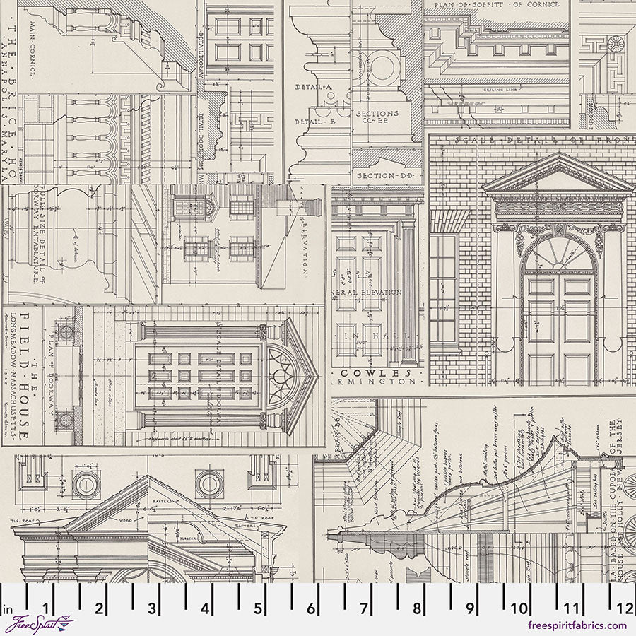 Pre-Order Schematics in Charcoal from Palette Charcoal by Tim Holtz for Freespirit