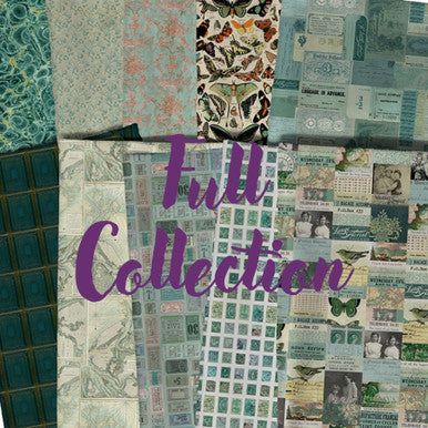 Pre-Order Eclectic Elements Palette TEAL Fat Quarter Bundle by Tim Holtz for Freespirit Fabric